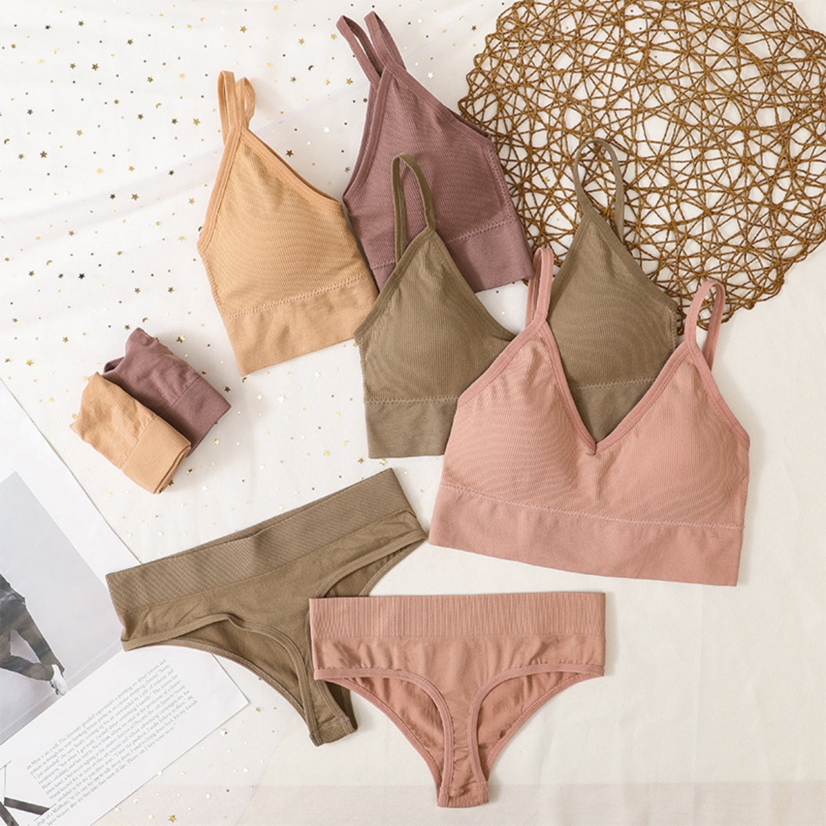 (Pack of 6) | Women's  Bra Panty Lingerie Set for Girl's Combo -by Zivina | L-98