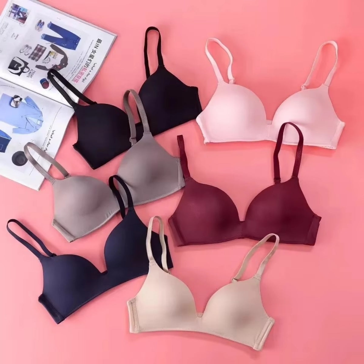 4-Pack Women’s T-Shirt Bras – Soft, Lightweight & Perfect for Everyday Wear | TB-04