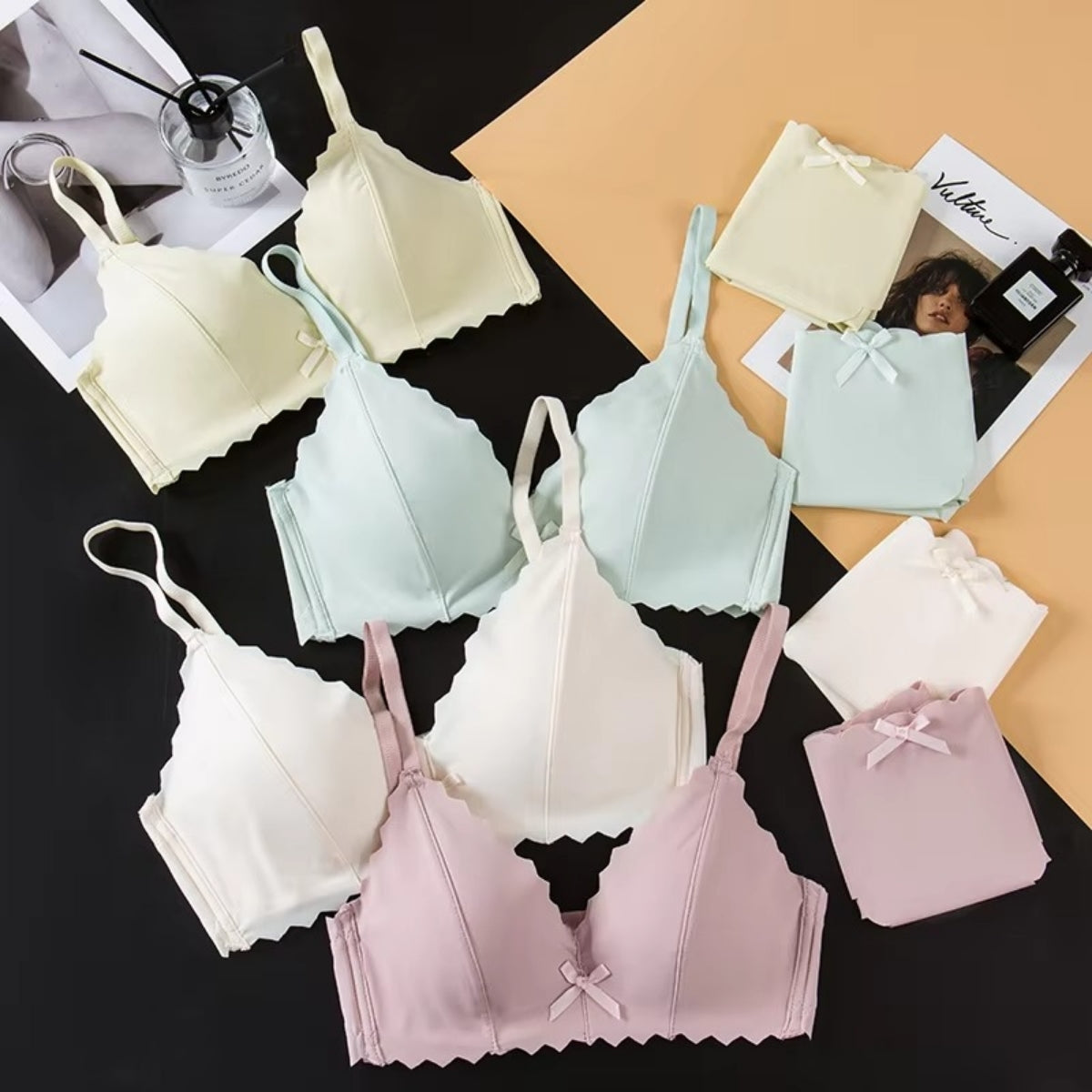 (Pack of 6) Women's Bra Panty Lingerie Set for Girl's | L-144