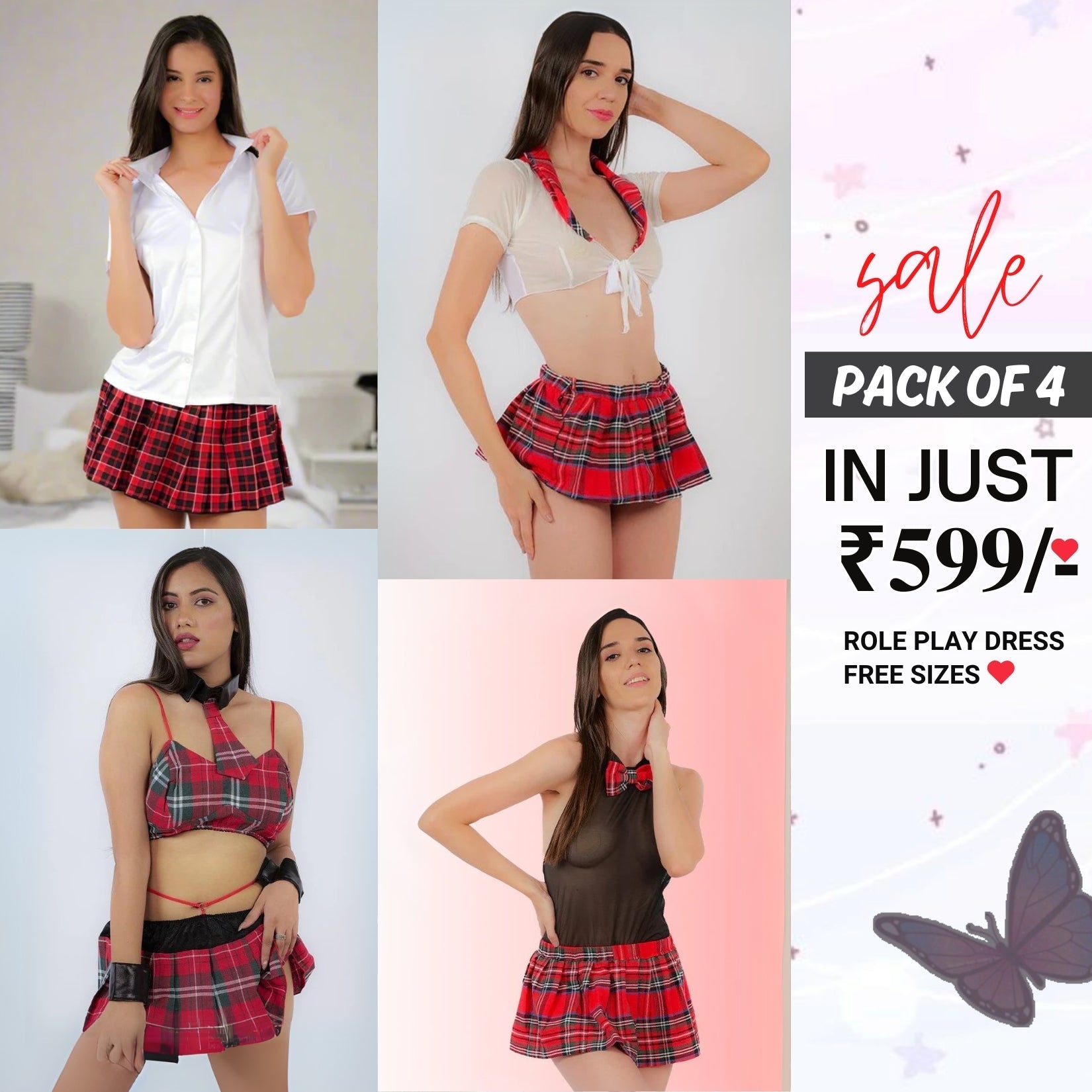 Pack of 4 Roleplay Dresses – Unleash Your Imagination! 🌟 | R-01
