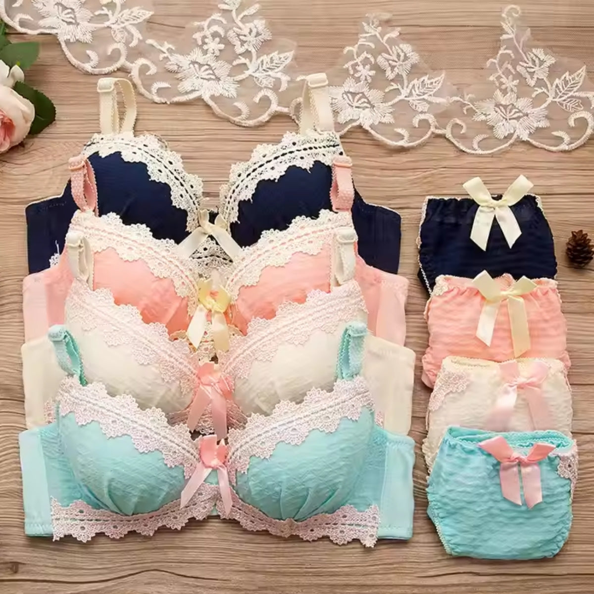 8-Pair Women's Coordinated Bra and Panty Lingerie Set | CB-10