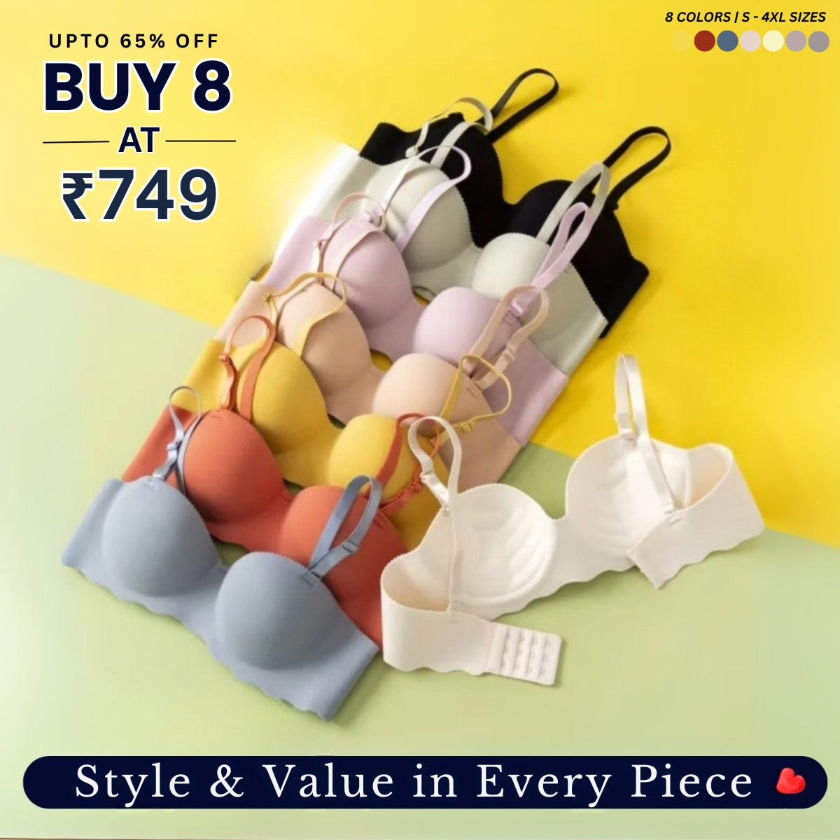 8-Piece Lingerie Combo – Feel Fabulous Every Day | BP-051