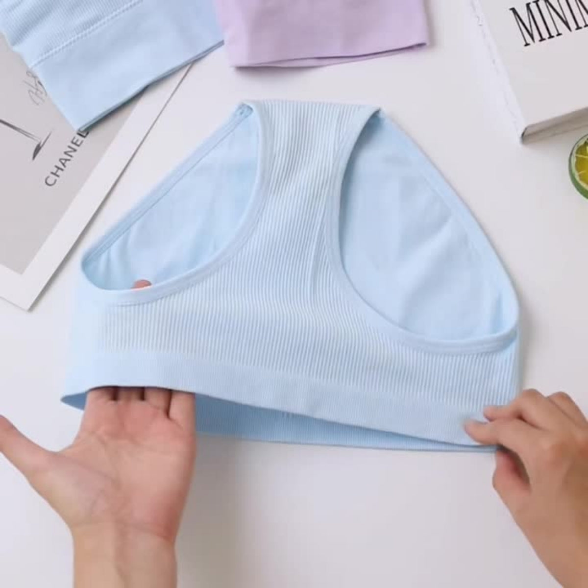 (Pack of 6) Women's Striped Bra & Panty Lingerie Set for Girl's Combo -by Zivina | L-64