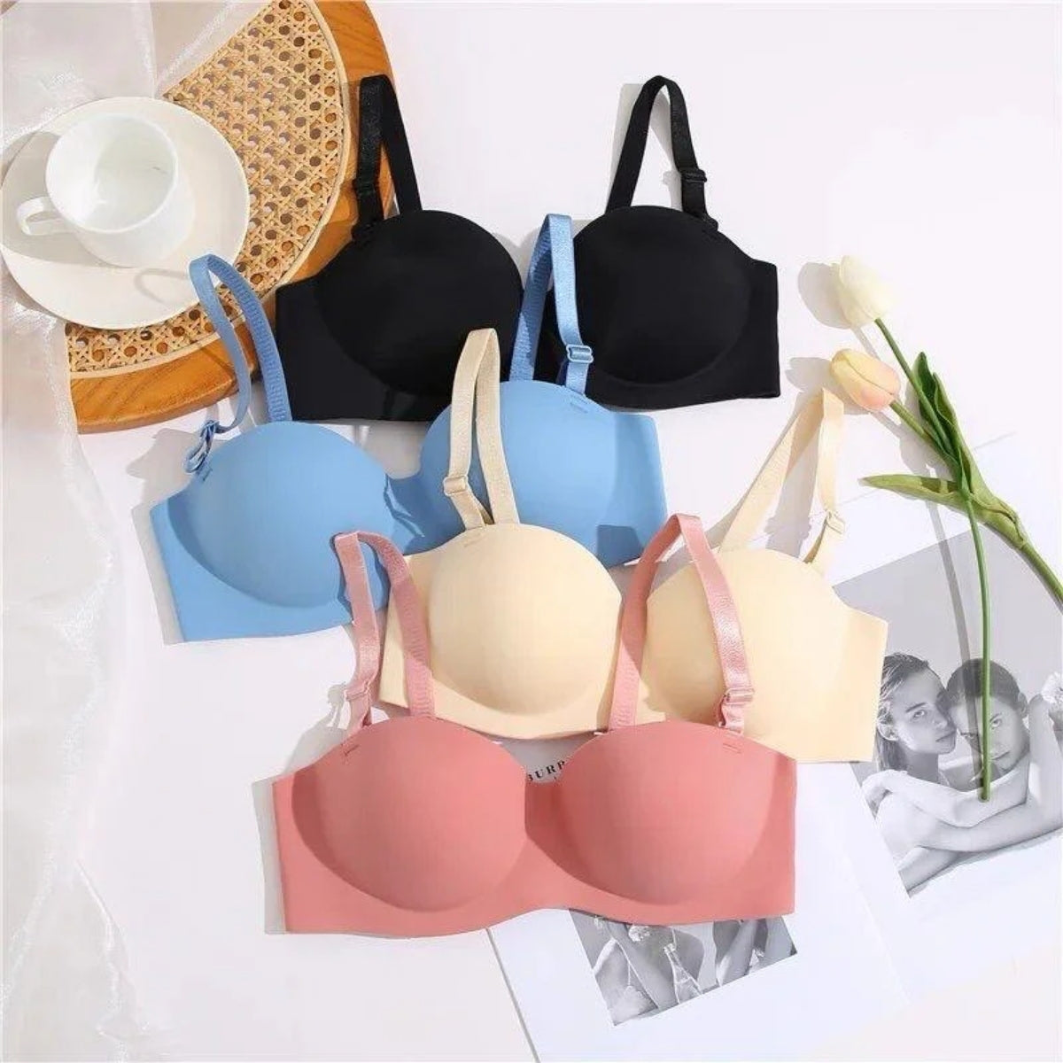 4-Pack Lightweight Push-Up Padded Bras – Comfort & Lift | PB-16