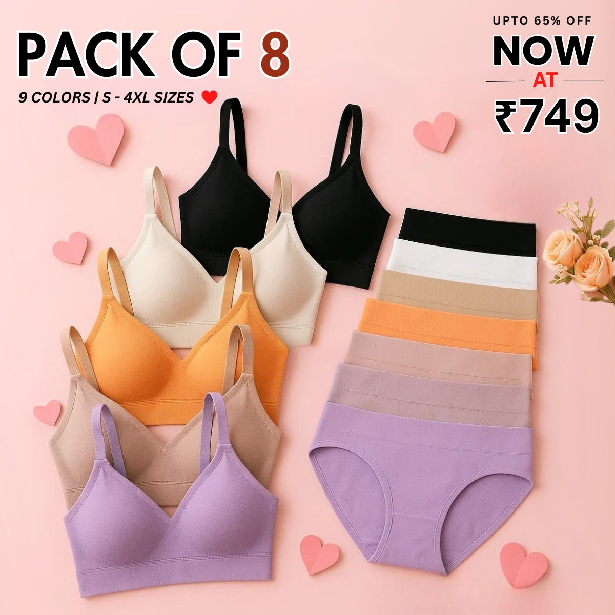 8-Piece Lingerie Combo – Feel Fabulous Every Day | BP-055