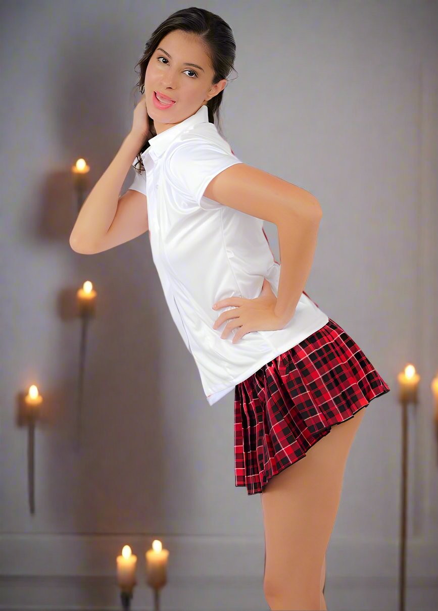 Premium Red and White School Girl Costume | RD-20