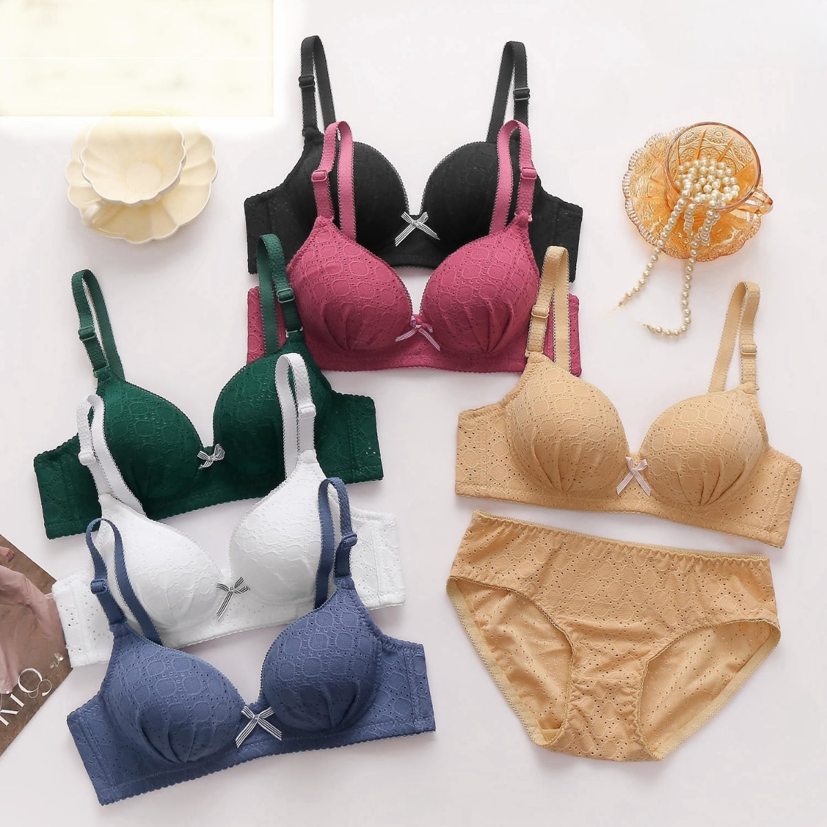 (Pack of 6 ) Women's  Bra Panty Lingerie Set for Girl's | L-108