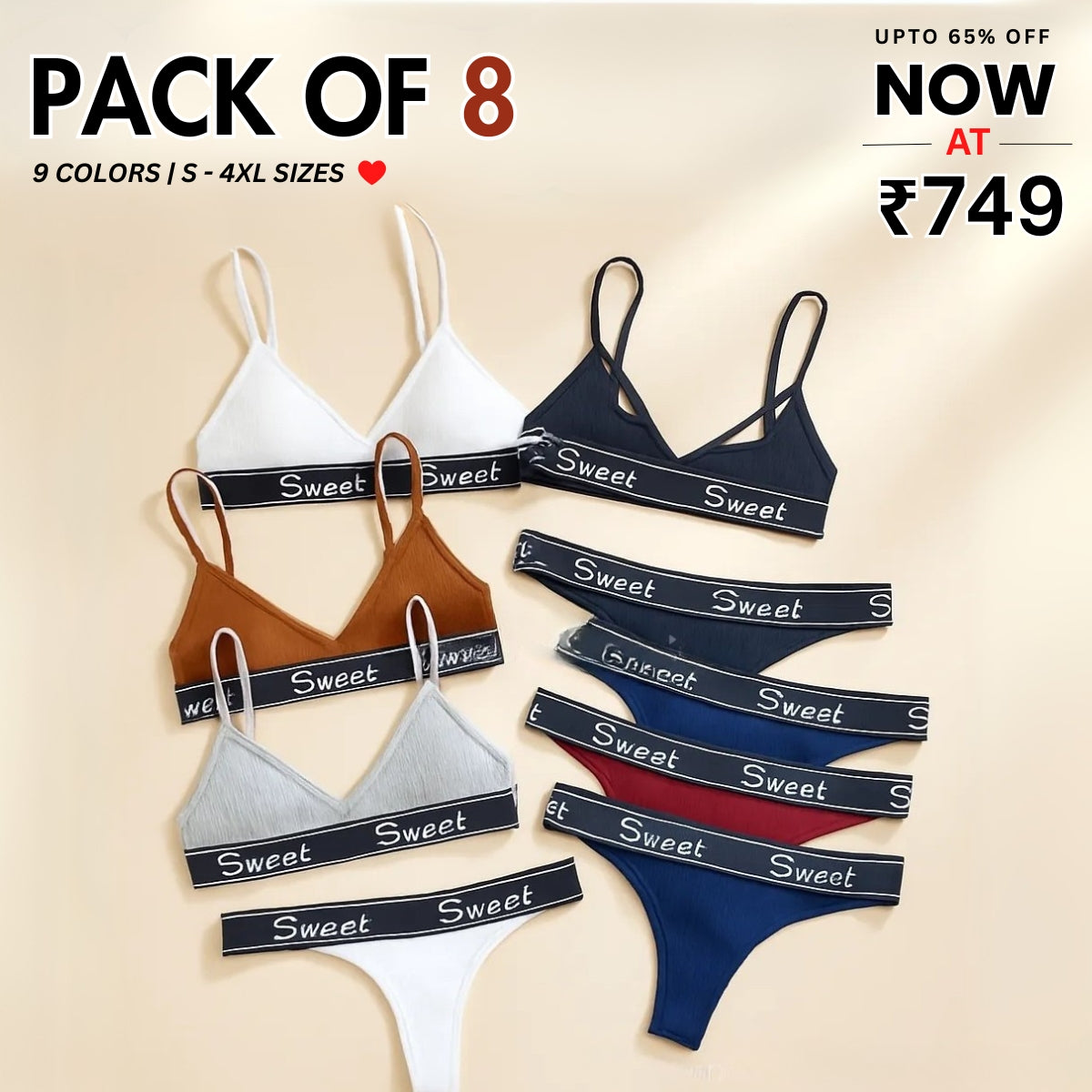 8-Piece Lingerie Combo – Feel Fabulous Every Day | BP-059