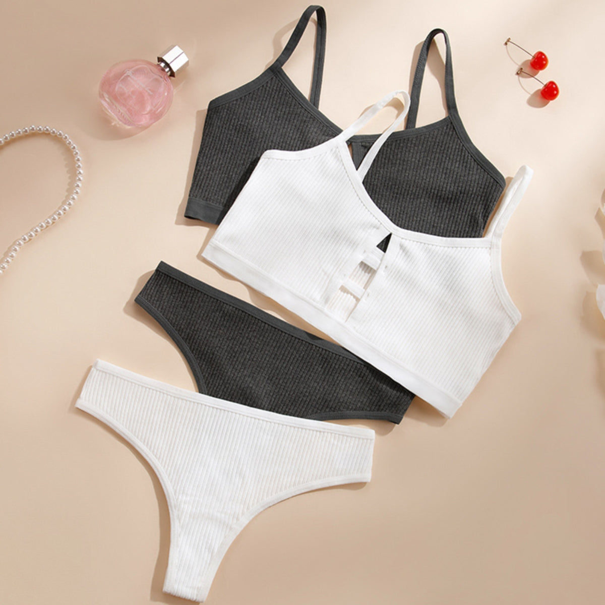 (Pack of 6) Women's Free Bra & Panty Lingerie Set for Girl's Combo | L-45