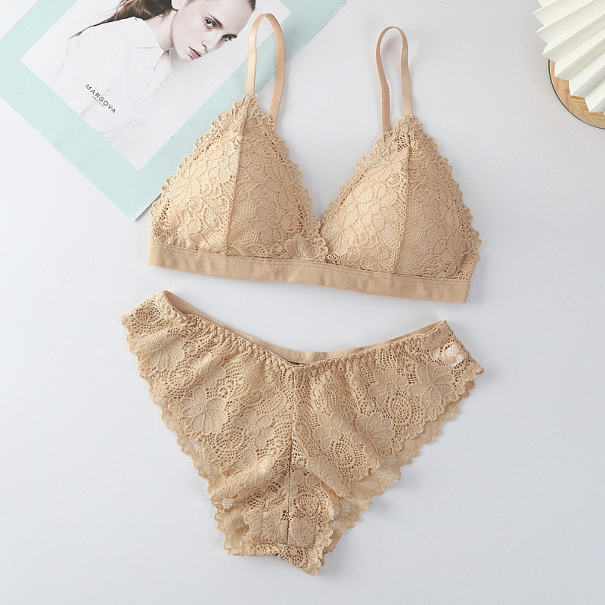 (Pack of 6) Women's Striped Bra & Panty Lingerie Set for Girl's Combo -by Zivina | L-65