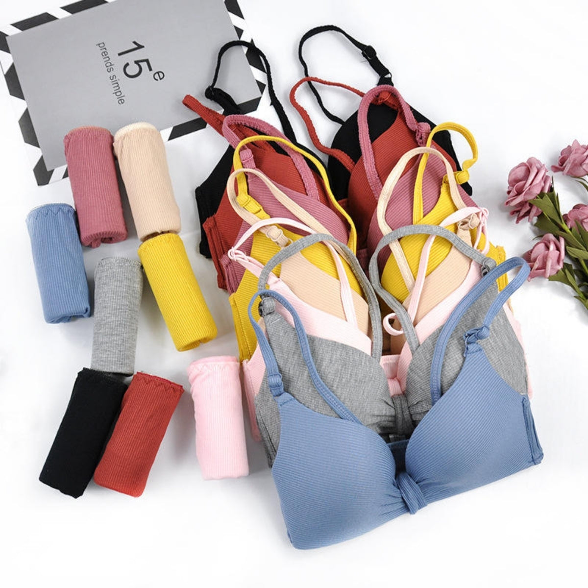 8-Pair Women's Coordinated Bra and Panty Lingerie Set | CB-08