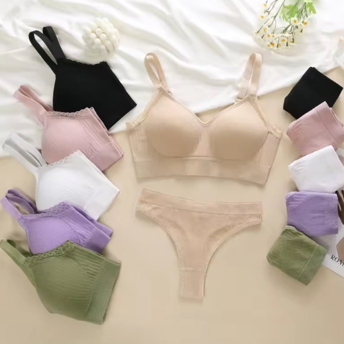 8-Pair Women's Coordinated Bra and Panty Lingerie Set | CB-02
