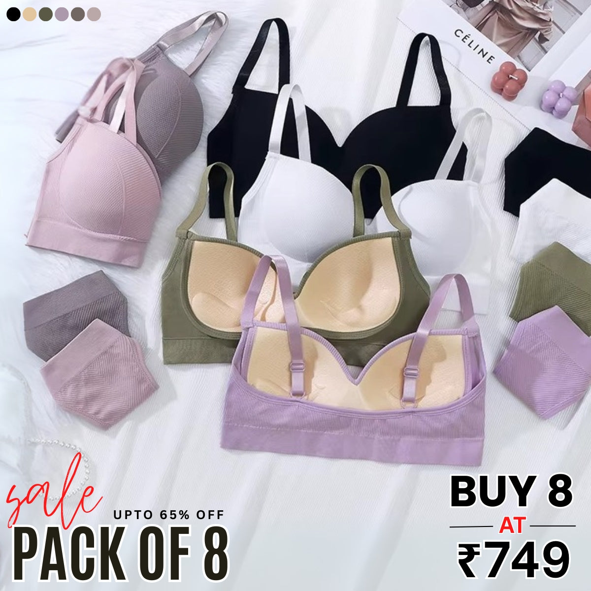 8-Piece Lingerie Combo – Feel Fabulous Every Day | BP-053