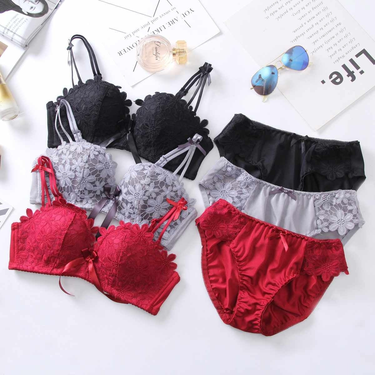 (Pack of 6) Women's Bra Panty Lingerie Set for Girl's Combo | L-93
