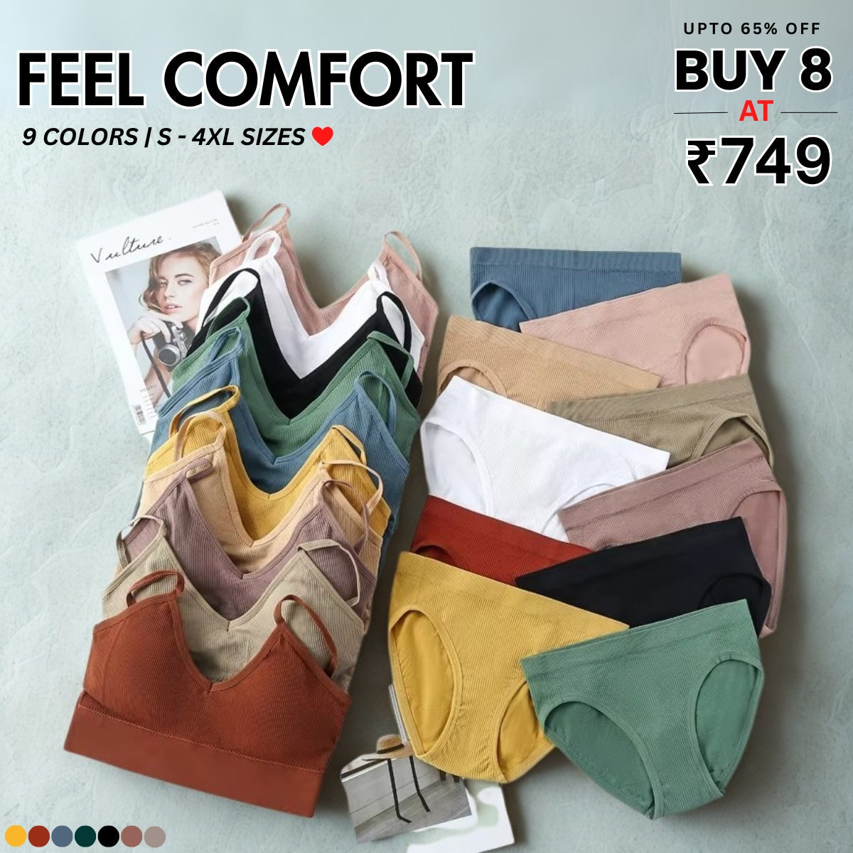 8-Piece Lingerie Combo – Feel Fabulous Every Day | BP-052