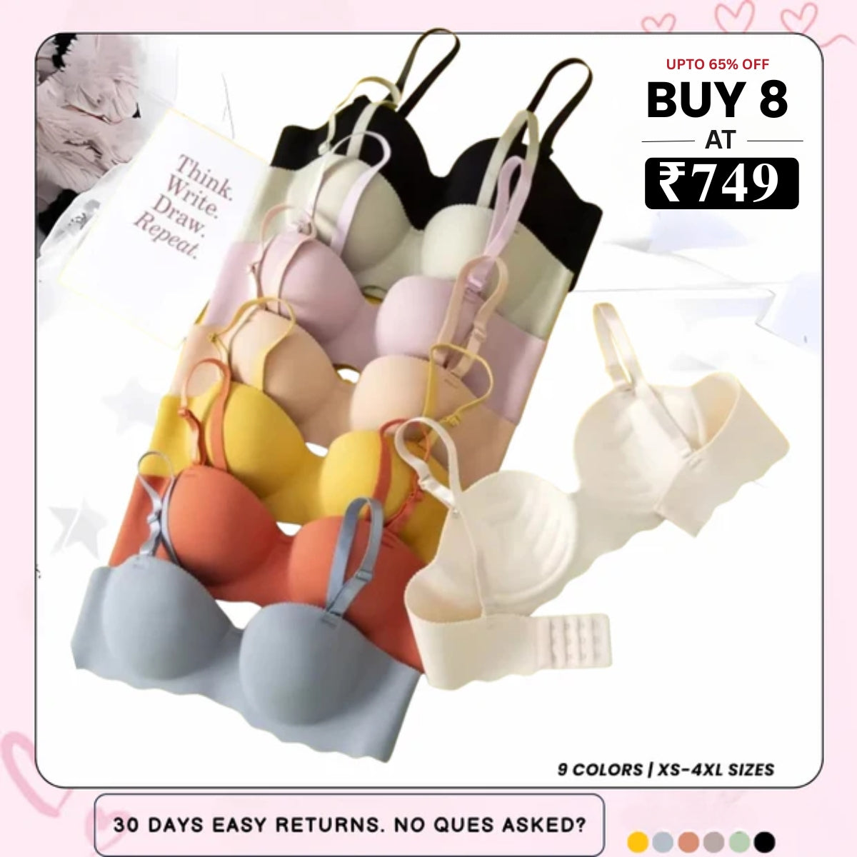 8-Piece Lingerie Combo – Feel Fabulous Every Day | BP-051