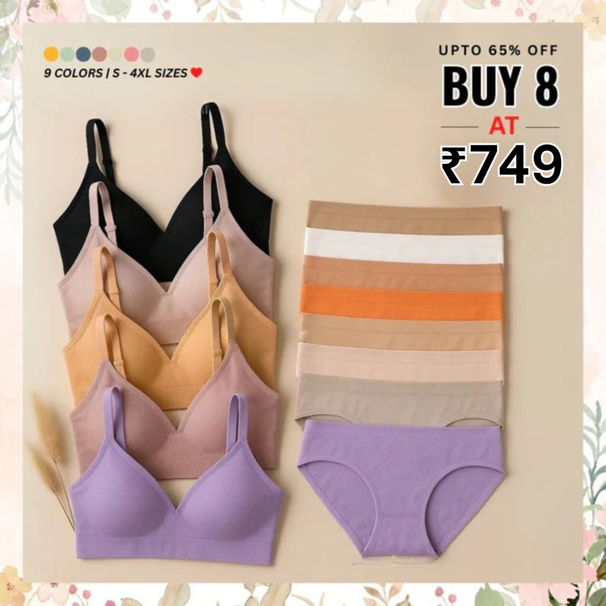 8-Piece Lingerie Combo – Feel Fabulous Every Day | BP-055